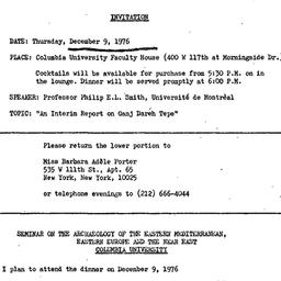 Announcements, 1976-12-09. ...
