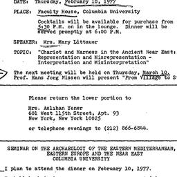 Announcements, 1977-02-10. ...