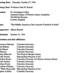 Minutes, 1994-10-27. The An...
