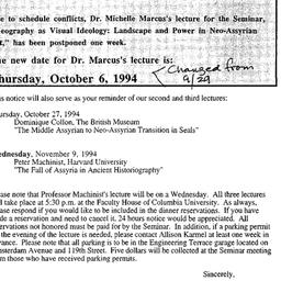 Announcements, 1994-10-06. ...