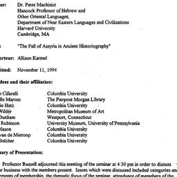 Minutes, 1994-11-09. The An...