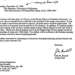 Announcements, 1994-12-15. ...