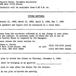 Announcements, 1980-12-04. ...