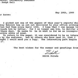 Correspondence, 1989-05-20....