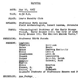 Minutes, 1967-05-11. The An...