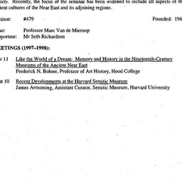 Schedules, The Ancient Near...