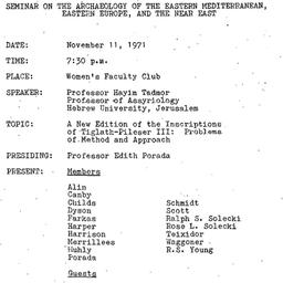 Minutes, 1971-11-11. The An...