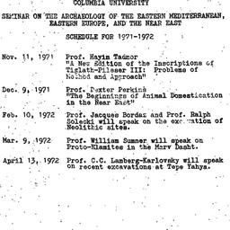 Schedules, The Ancient Near...