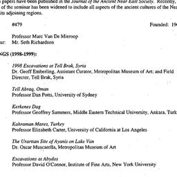 Schedules, The Ancient Near...