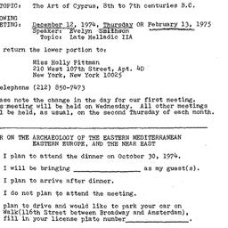 Announcements, 1974-10-30. ...