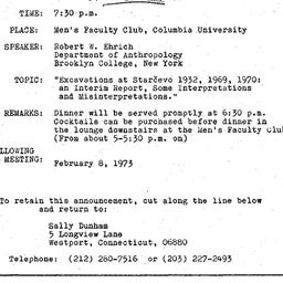 Announcements, 1972-12-14. ...