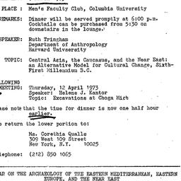 Announcements, 1973-03-08. ...