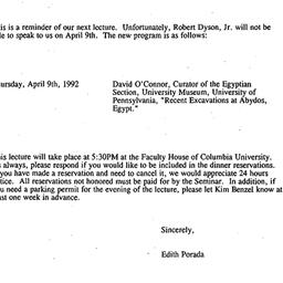 Announcements, 1992-04-09. ...