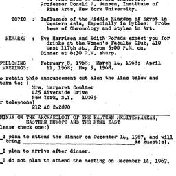 Announcements, 1967-12-14. ...
