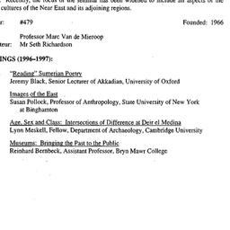 Schedules, The Ancient Near...
