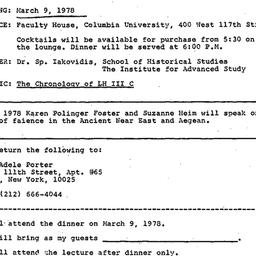 Announcements, 1978-03-09. ...