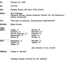 Minutes, 1984-10-25. The An...