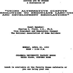 Announcements, 1993-04-26. ...