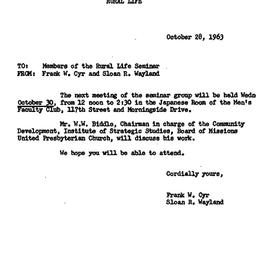 Announcements, 1963-10-28. ...