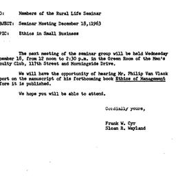 Announcements, 1963-12-16. ...