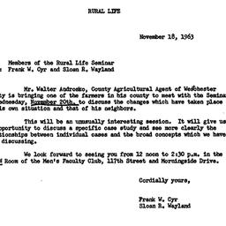 Announcements, 1963-11-18. ...