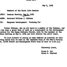Announcements, 1964-05-04. ...