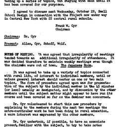 Minutes, 1958-10-22. Rural ...