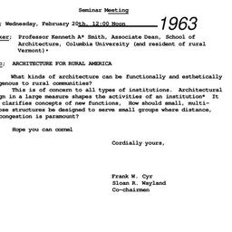 Announcements, 1963-02-20. ...