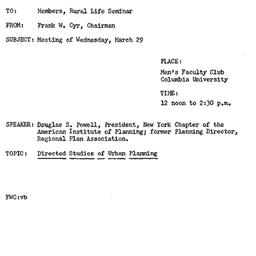 Announcements, 1961-03-23. ...
