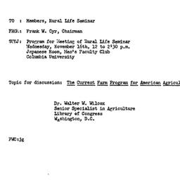 Announcements, 1960-11-11. ...