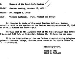 Announcements, 1964-10-26. ...