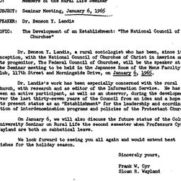 Announcements, 1964-12-16. ...