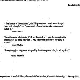 Speaker's paper, 2000-0...