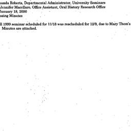 Correspondence, 2000-01-18....