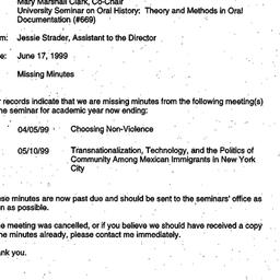 Correspondence, 1999-06-17....
