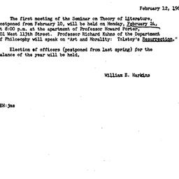 Announcements, 1969-02-12. ...
