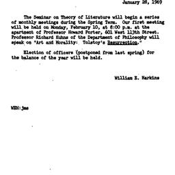 Announcements, 1969-01-28. ...