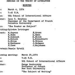 Minutes, 1974-03-04. The Th...