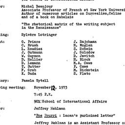 Minutes, 1973-10-15. The Th...