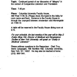 Announcements, 1994-04-04. ...