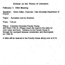 Announcements, 1994-02-07. ...