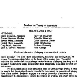 Minutes, 1994-04-04. The Th...