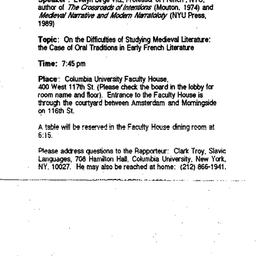 Announcements, 1994-05-02. ...