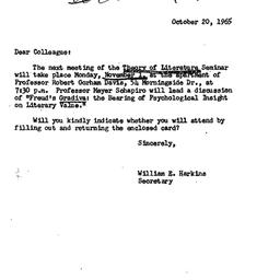 Announcements, 1965-10-20. ...