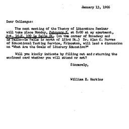Announcements, 1966-01-13. ...