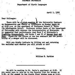 Announcements, 1966-04-01. ...