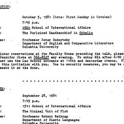 Minutes, 1981-10-05. The Th...