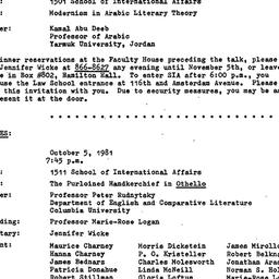Minutes, 1981-11-09. The Th...