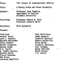 Minutes, 1984-02-06. The Th...
