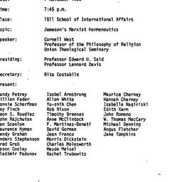 Minutes, 1983-11-07. The Th...